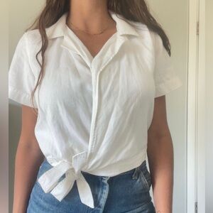 White Cloth & Stone Tie Top